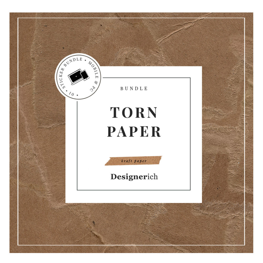 Alternative view of Zerrissenes Papier: Digitale Aufkleber in Natur