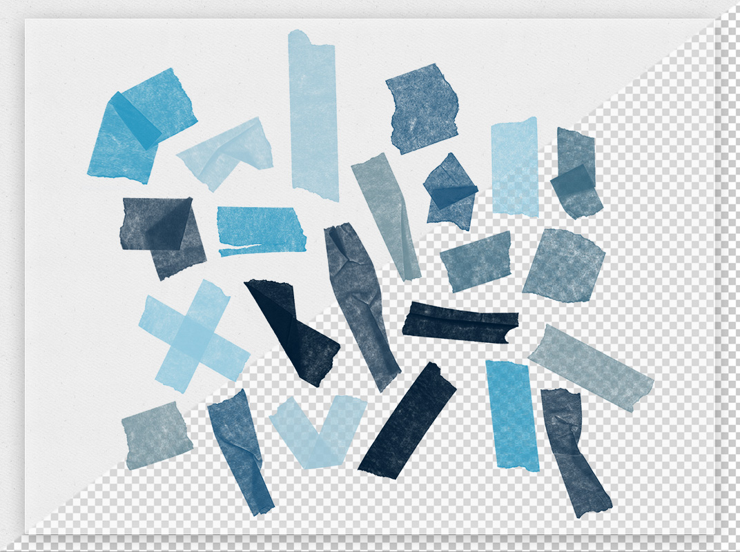 Kreppband – digitale Aufkleber | Blau – Bild 3