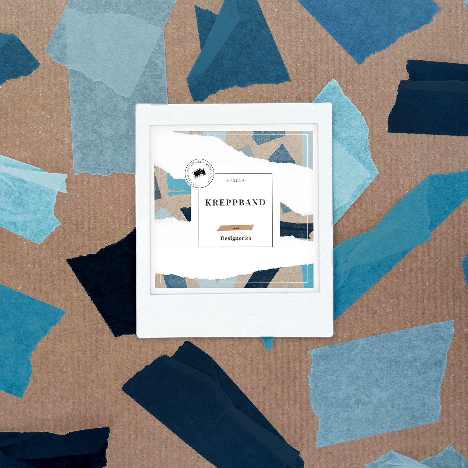 Kreppband – digitale Aufkleber | Blau